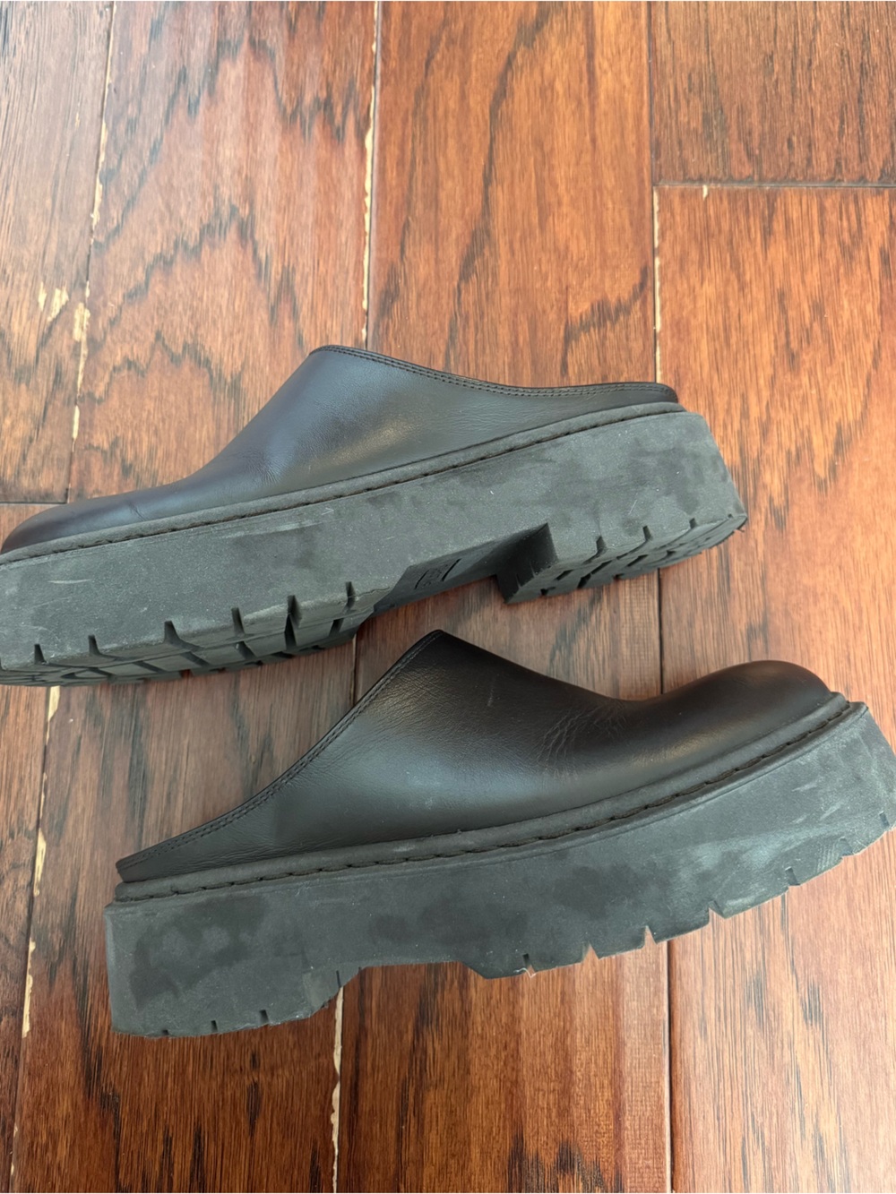Anthropology Pilcro Chunky Mule Clogs Leather Dark Brown Size 40 Minimalist Chic - Picture 9 of 9
